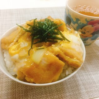 節約‼油揚げの卵とじ丼